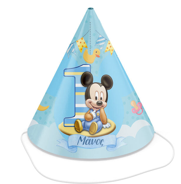 Καπελάκια πάρτυ Baby Mickey 1st (4 τεμ)