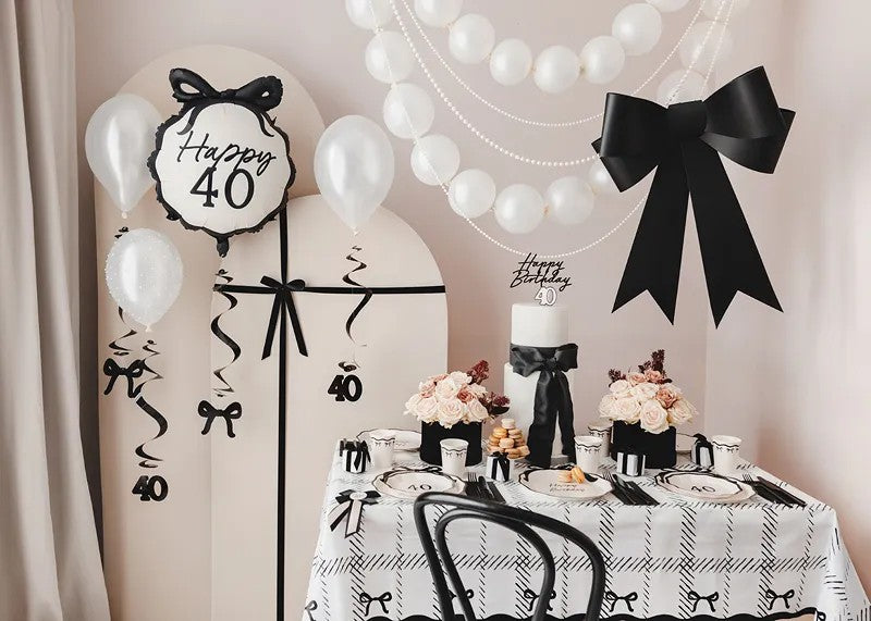 Καρό Τραπεζομάντηλο Μαύροι Φιόγκοι