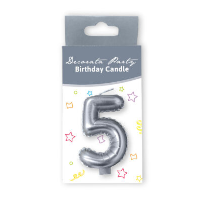 Κεράκι Ασημί Αριθμός 5