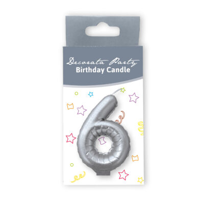 Κεράκι Ασημί Αριθμός 6