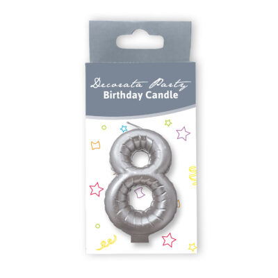 Κεράκι Ασημί Αριθμός 8