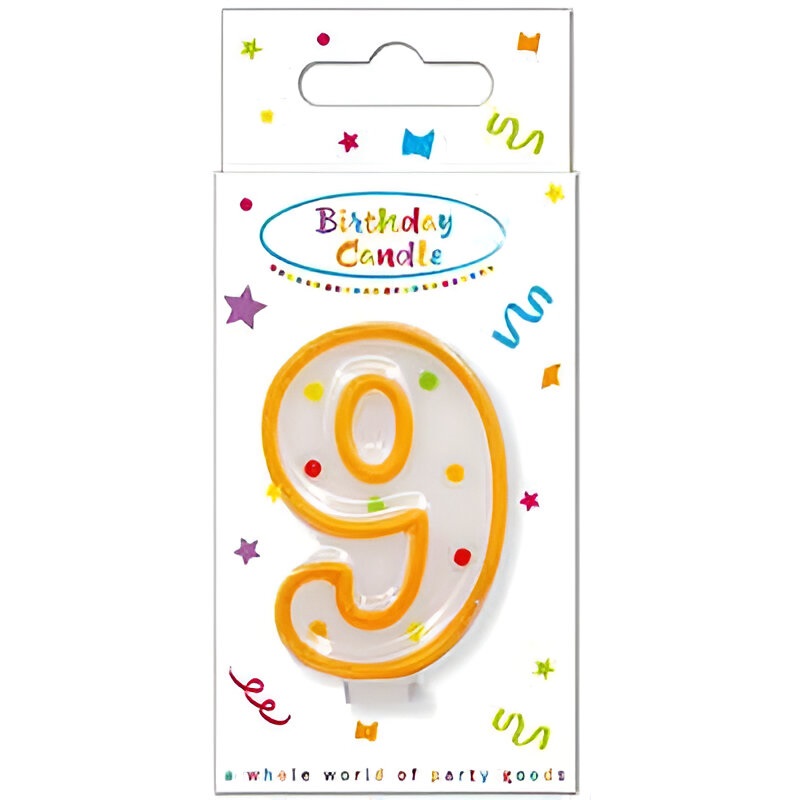 Κεράκι Τούρτας Aριθμός 9 πουά