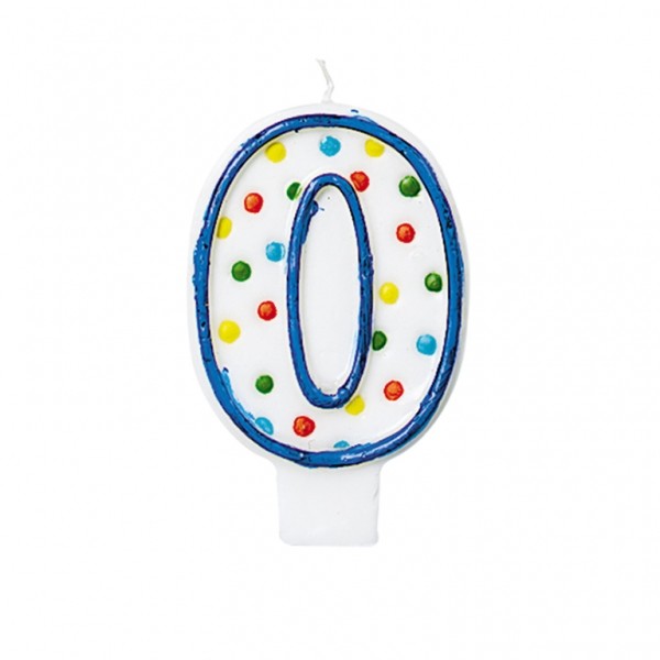 Κεράκι τούρτας No 0 Πολύχρωμο Πουά