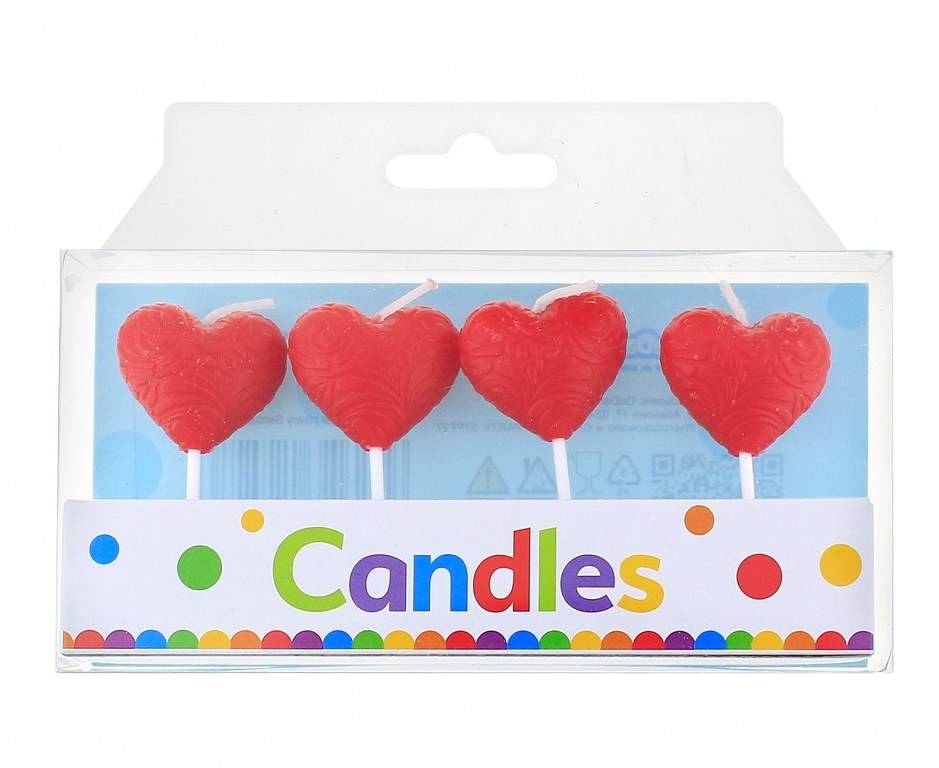 Κεράκια Καρδούλες (4 τεμ)