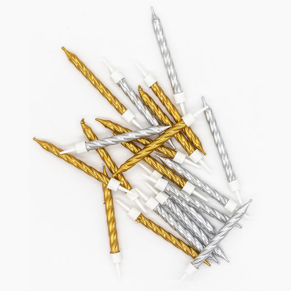 Κεράκια τούρτας Χρυσά Spiral (10 τεμ)