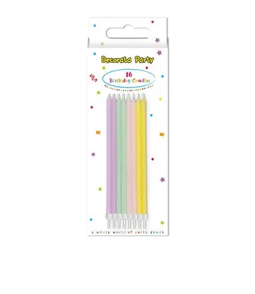 Κεράκια τούρτας Pastel Birthday (16 τεμ)