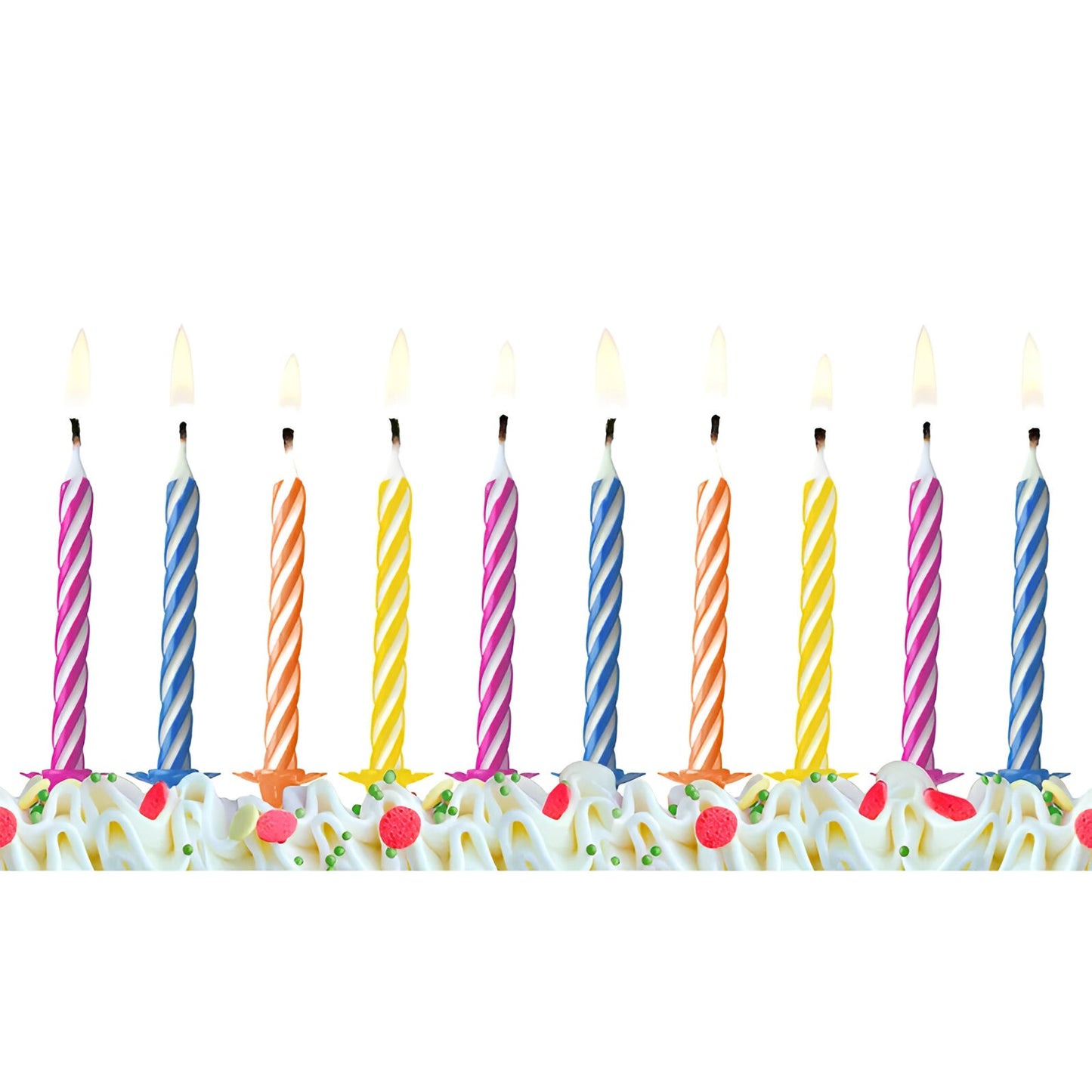 Κεράκια τούρτας σπιράλ σε Διάφορα Χρώματα (10 τεμ)