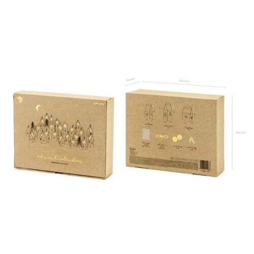 Κουτάκι Σπιτάκι Κραφτ για Δωράκια - Αντίστροφη Μέτρηση Χριστουγέννων (24 τεμ)