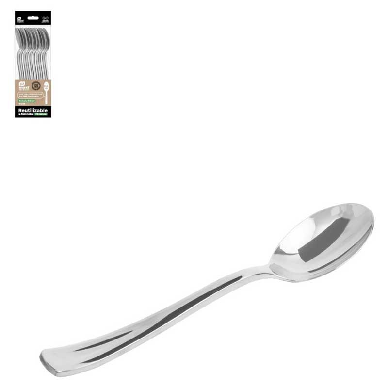 Κουταλάκια Ασημί μεταλλικά (10 τεμ)