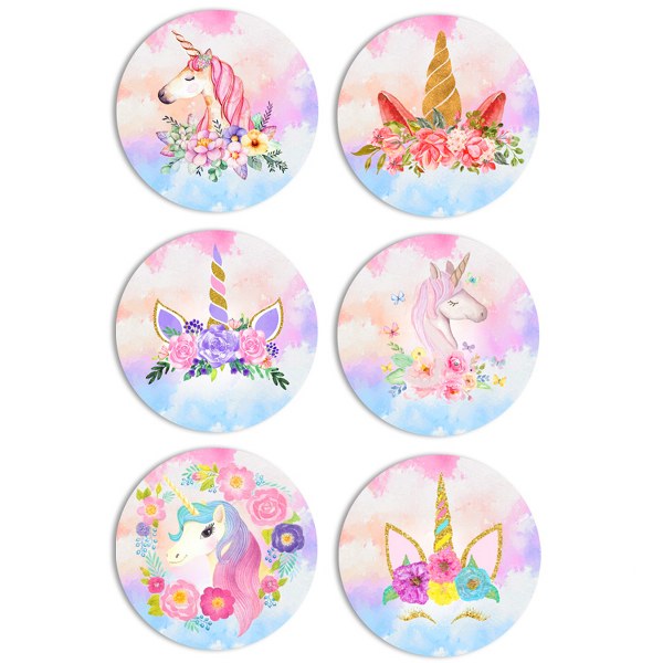 Ξύλινες Κονκάρδες Μονόκερος (6 τεμ)