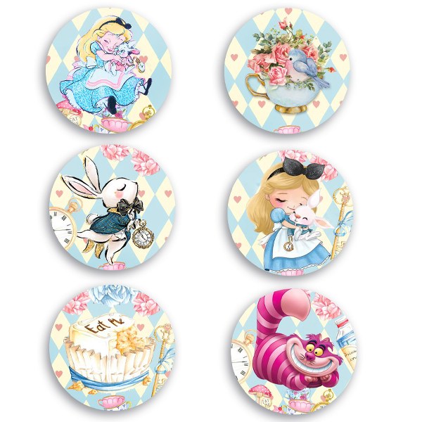 Κονκάρδες Αλίκη στη Χώρα των Θαυμάτων (6 τεμ)