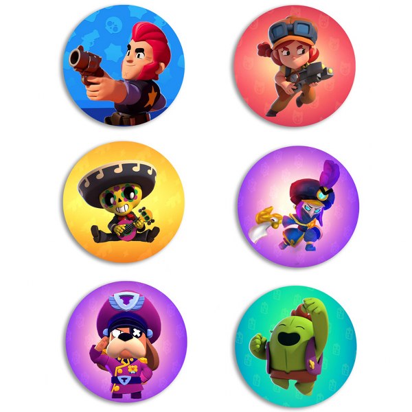 Ξύλινες Κονκάρδες Brawl Stars (6 τεμ)