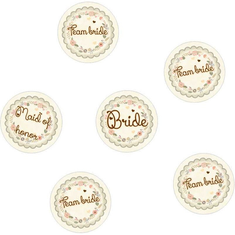 Κονκάρδες φλοράλ για Bachelorette party (6 τεμ)