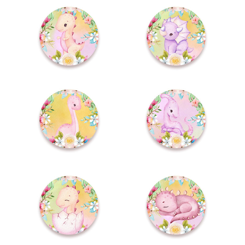 Κονκάρδες Δεινοσαυράκι κορίτσι (6 τεμ)