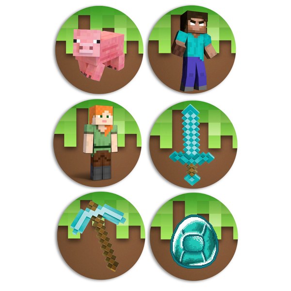 Ξύλινες Κονκάρδες Minecraft (6 τεμ)