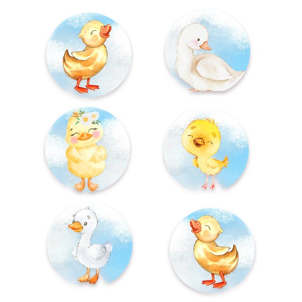 Ξύλινες Κονκάρδες Παπάκια (6 τεμ)