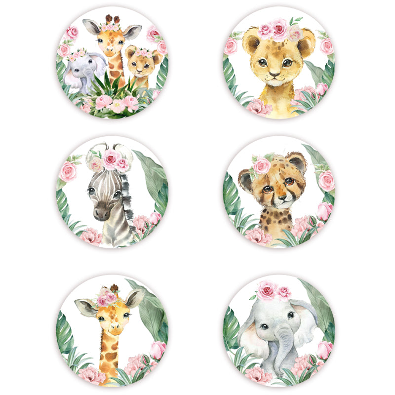 Κονκάρδες Ζώα της Ζούγκλας κορίτσι (6 τεμ)