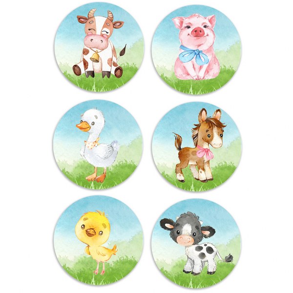 Κονκάρδες Ζωάκια Φάρμας (6 τεμ)