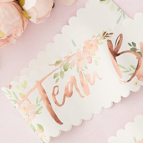 Κορδέλα Team Bride Φλοράλ (6 τεμ)