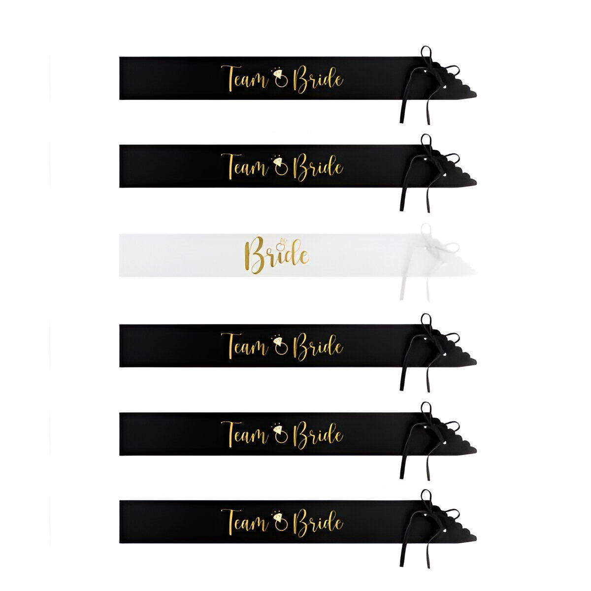 Κορδέλες για Bachelorette - Bride & Team Bride (6 τεμ)