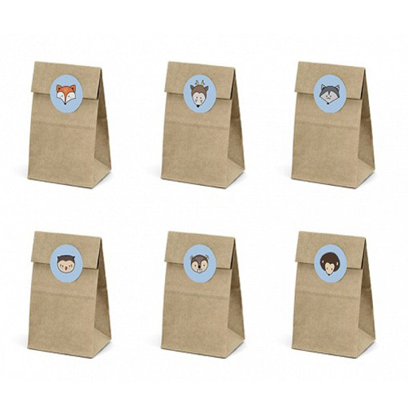 Κραφτ Σακουλάκια δώρων Woodland (6 τεμ)