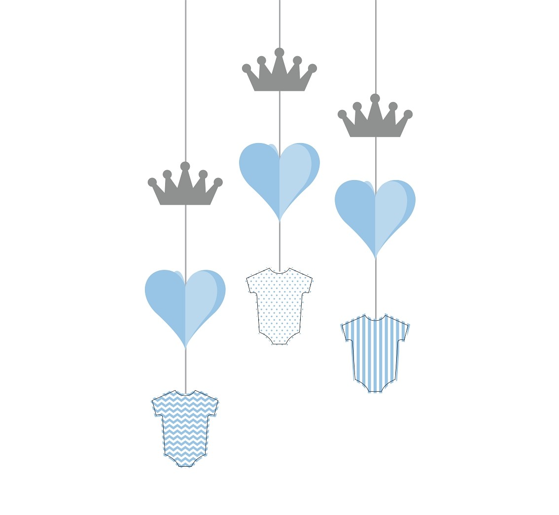 Κρεμαστά χάρτινα Διακοσμητικά "Little Boy" (3 τεμ)