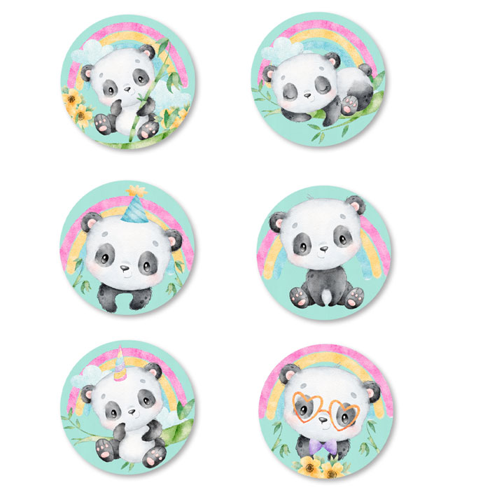 Κονκάρδες αρκουδάκι Panda (6 τεμ)