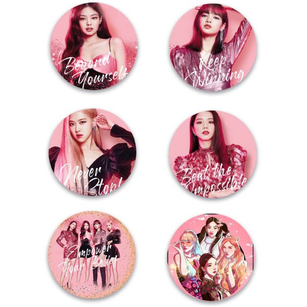 Ξύλινες Κονκάρδες Blackpink (6 τεμ)