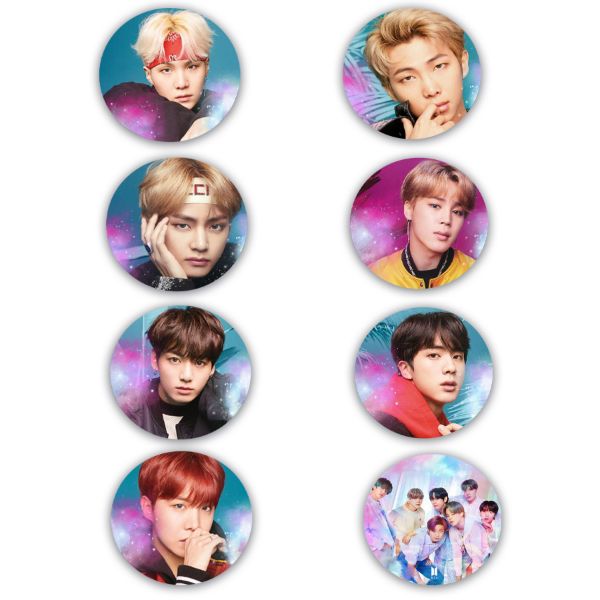Ξύλινες Κονκάρδες BTS (8 τεμ)
