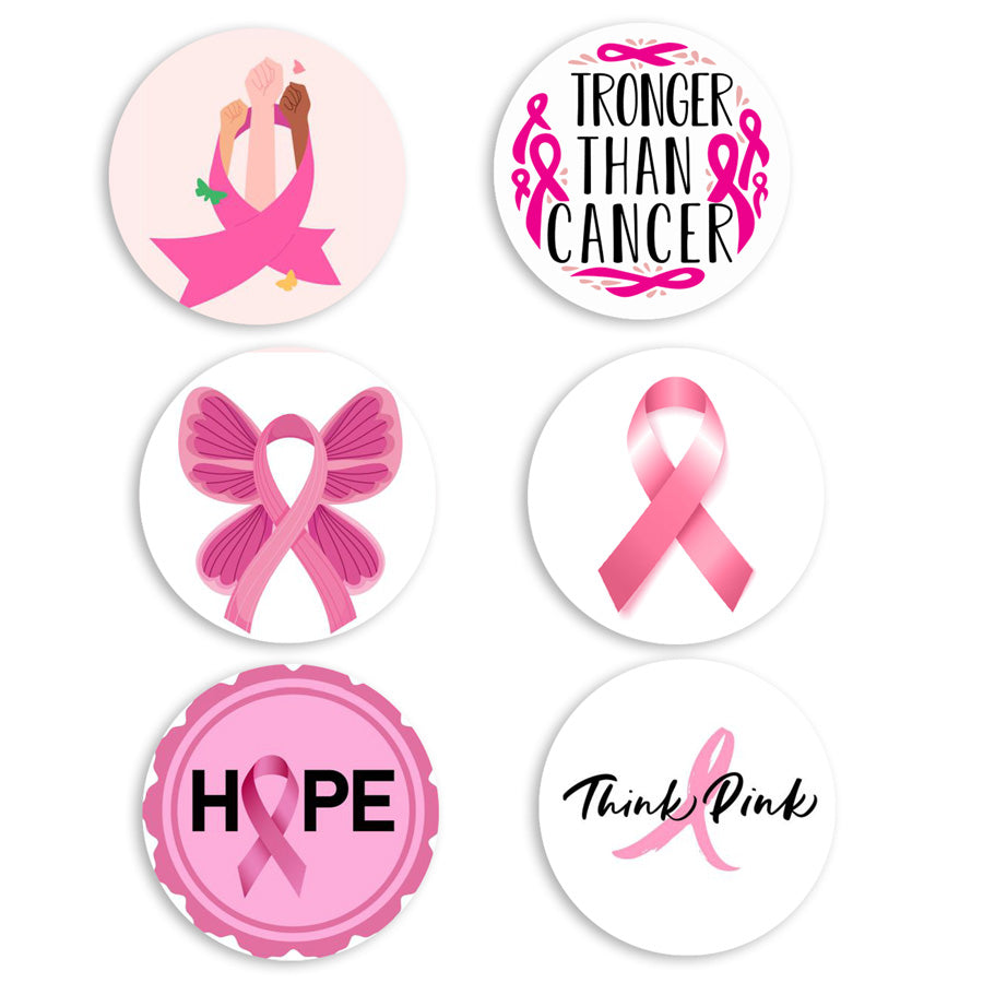 Ξύλινες Κονκάρδες Cancer Fighters 🎗️ (6 τεμ)