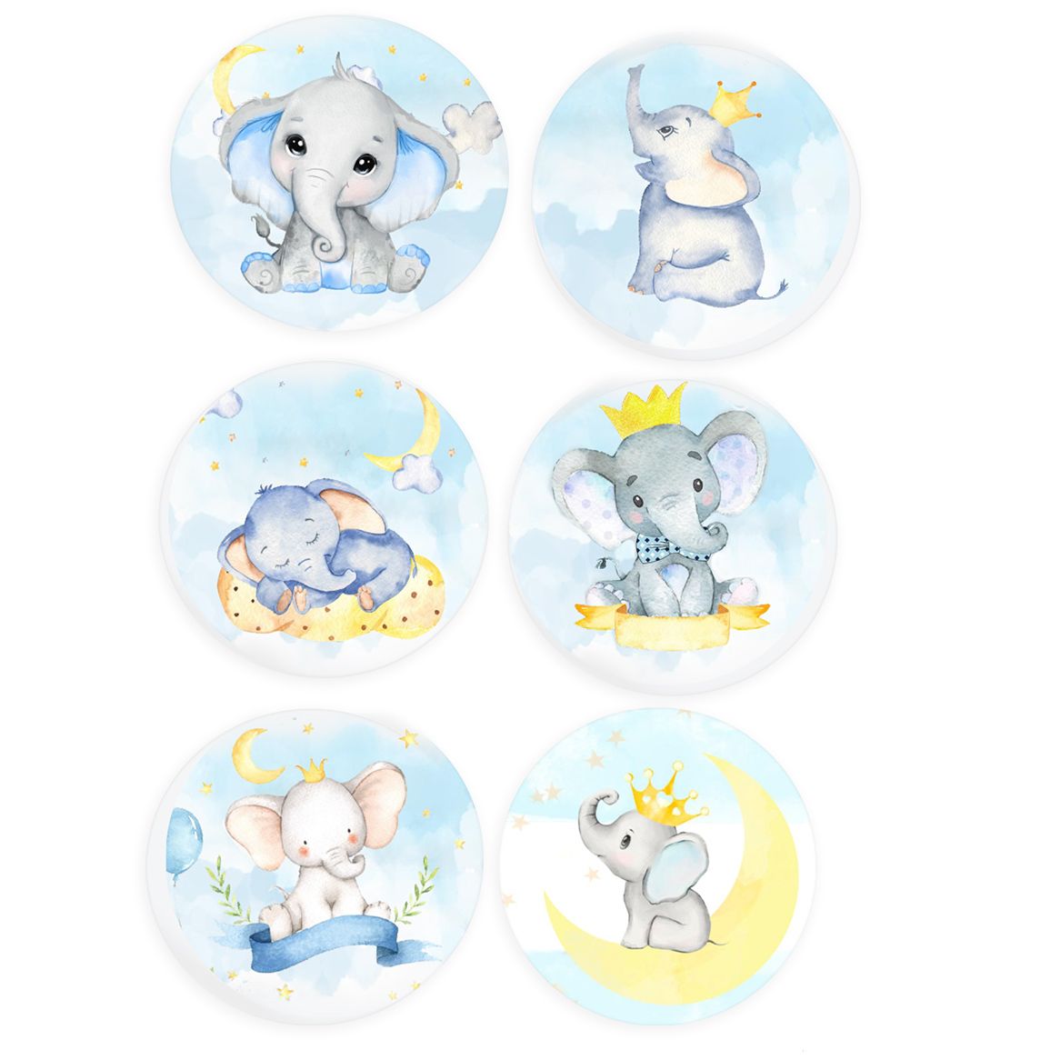 Ξύλινες Κονκάρδες Ελεφαντάκι (6 τεμ)