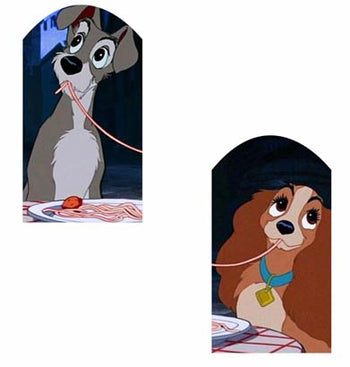 Ξύλινο διακοσμητικό Λαίδη & Αλήτης (2 τεμ)