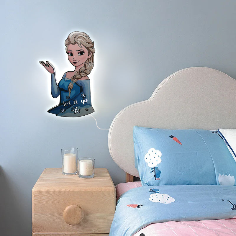 Ξύλινο Φωτιστικό - Elsa Frozen