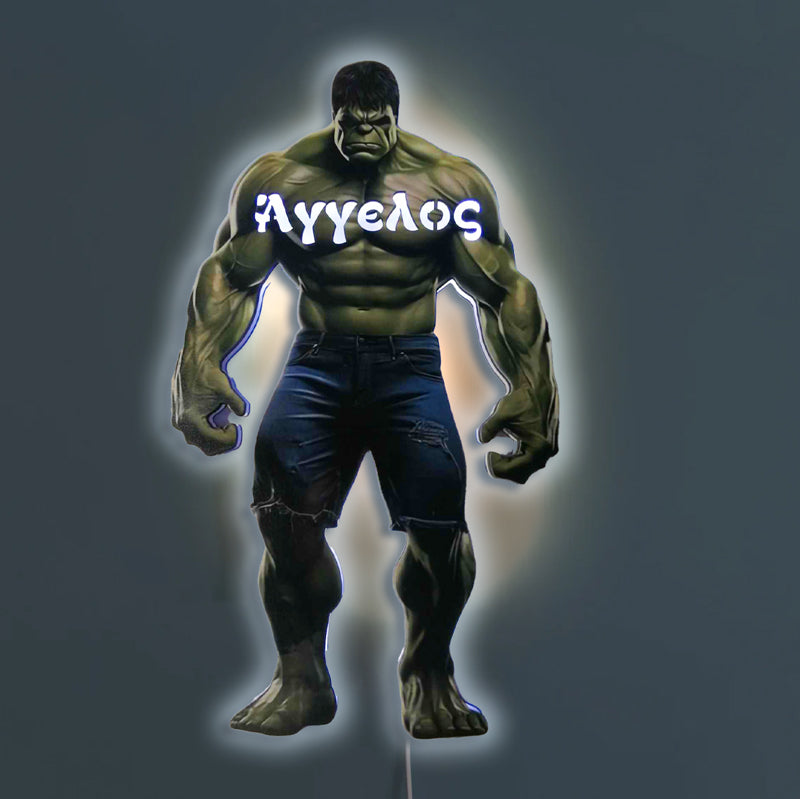 Ξύλινο Φωτιστικό - Hulk