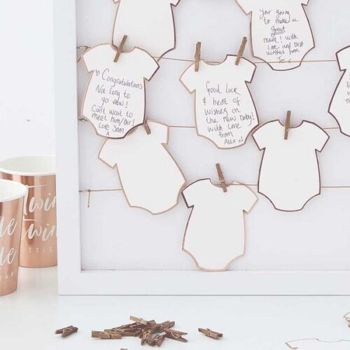 Ξύλινο Κάδρο Ευχών Ρουχαλάκια μωρού