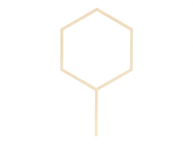 Ξύλινο Topper τούρτας Εξάγωνο