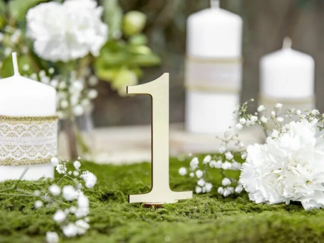 Ξύλινοι Αριθμοί για τραπέζι γάμου (10 τεμ)