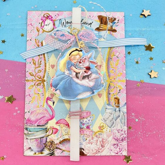 Λαμπάδα Αλίκη στη Χώρα των Θαυμάτων - Ξύλινο Κάδρο