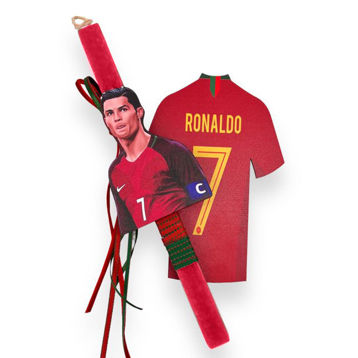 Λαμπάδα Christiano Ronaldo με ξύλινο κάδρο