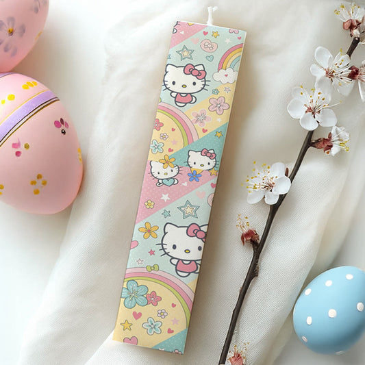 Λαμπάδα Hello Kitty Ουράνιο Τόξο Τυπωμένη