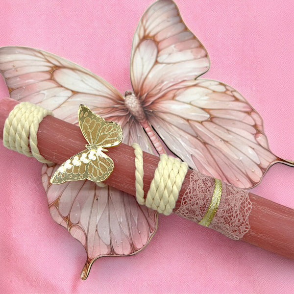 Λαμπάδα Πεταλούδα Αρωματική με Ξύλινο Κάδρο