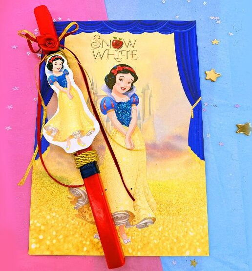 Λαμπάδα Χιονάτη με Ξύλινο Κάδρο