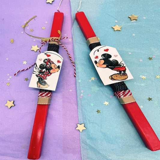 Λαμπάδες για ζευγάρι Mickey & Minnie (2 τεμ)