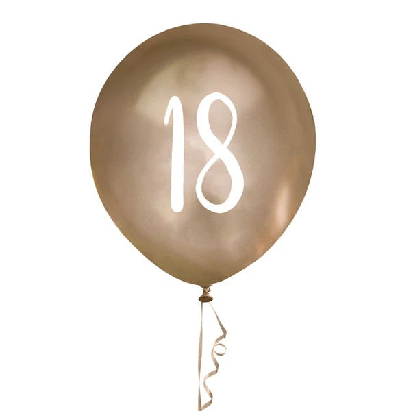 Λάτεξ Μπαλόνια χρυσά 18th Birthday (5 τεμ)