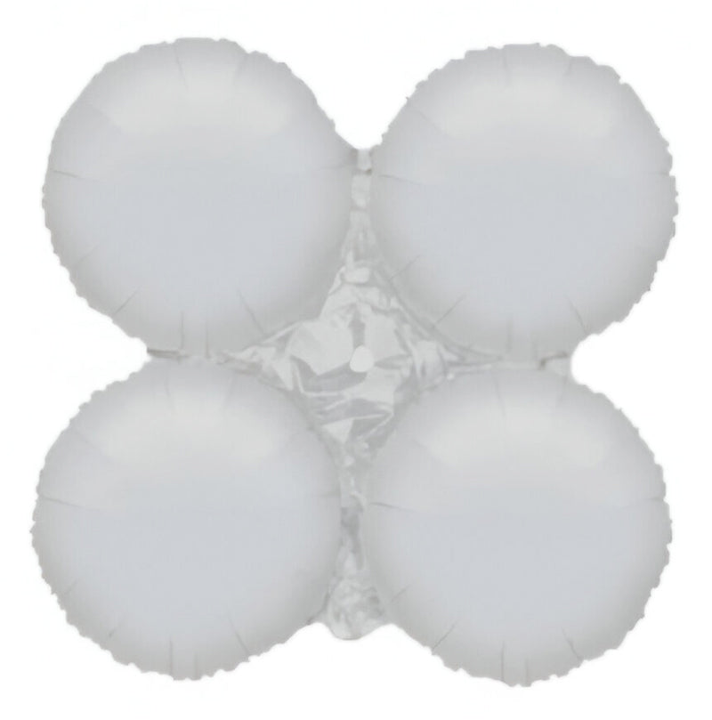 Λευκό smokey Foil Μπαλόνι 4πλο για γιρλάντα 40 cm
