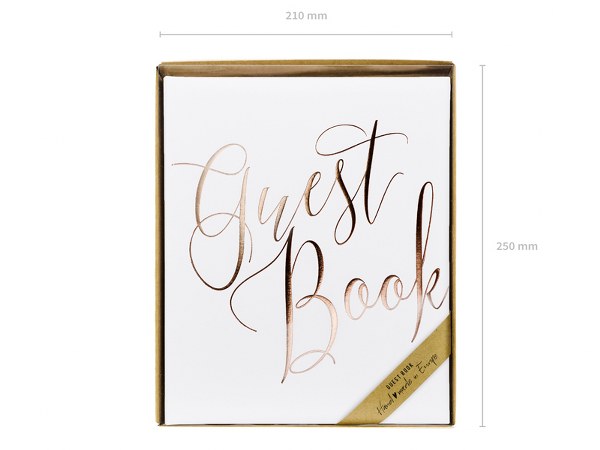 Λευκό Βιβλίο Ευχών Guest Book με rosegold γράμματα