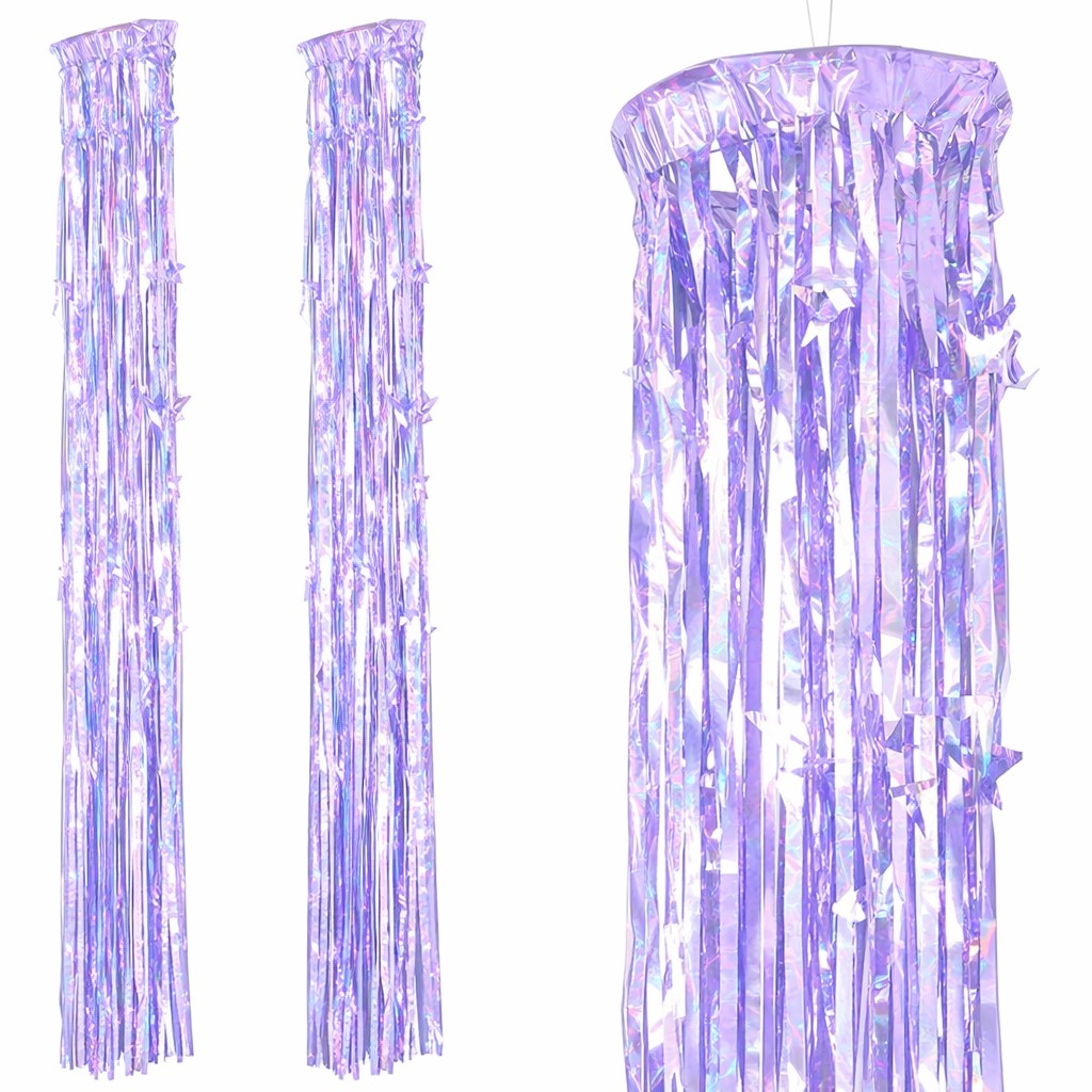 Λιλά Μεταλλική Κουρτίνα Πάρτυ 200x100cm