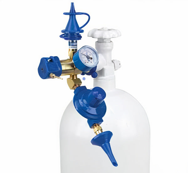 Αυτόματο σύστημα φουσκώματος για φιάλη ηλίου με μανόμετρο/κόφτη κορδέλας/μειωτήρα πίεσης