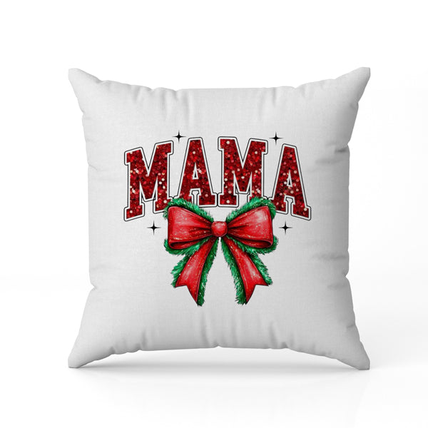 Μαξιλάρι Χριστουγεννιάτικο – Mama με Κόκκινο Φιόγκο