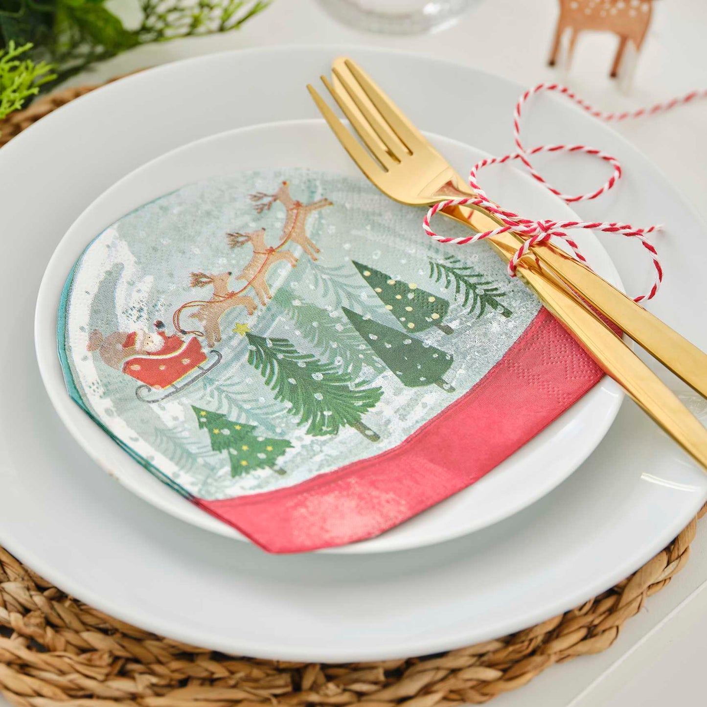 Χαρτοπετσέτες Χριστουγεννιάτικες Christmas Χιονόμπαλλα / 16 τεμ